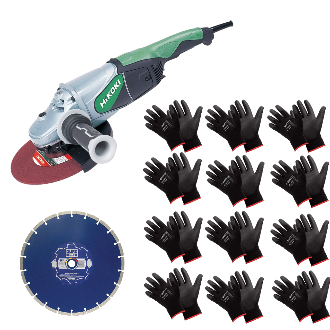 Hikoki G23MR Heavy Duty Angle Grinder 230mm Blade and Glove Deal