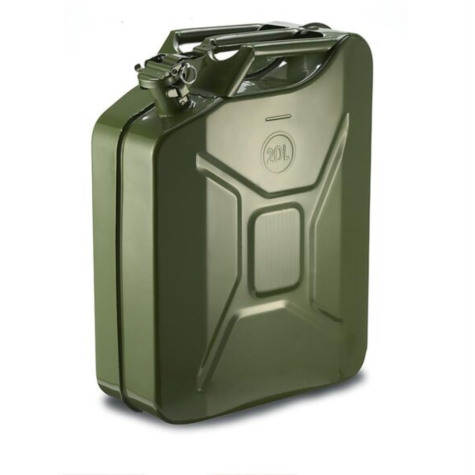 159492 Green 20L Metal Jerry Can - Ideal For Carrying And Storing Liquids